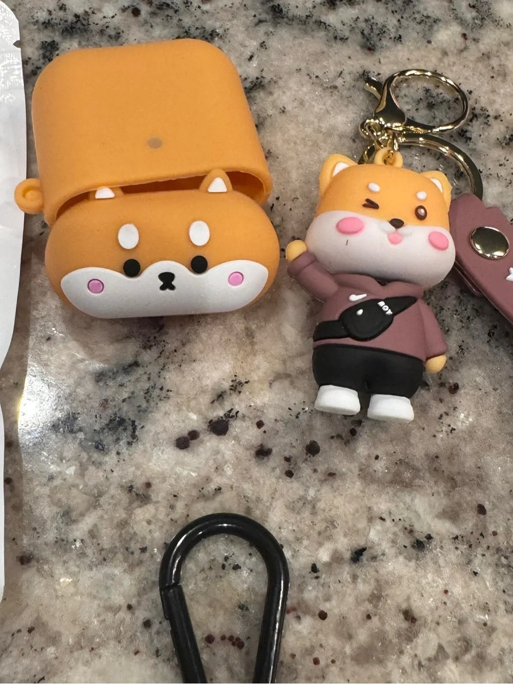 Lucky Brand Orange Lucky Boy Silicone AirPods 1&2 Case with Keychain Strap